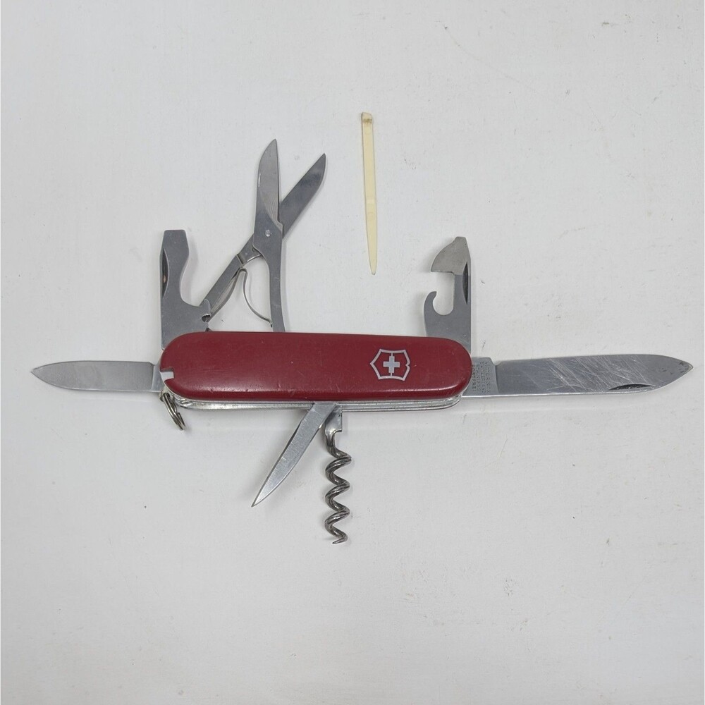 Vintage Victorinox Swiss Army Knife Multi Tool Red 91mm Officier Suisse 8 Tool